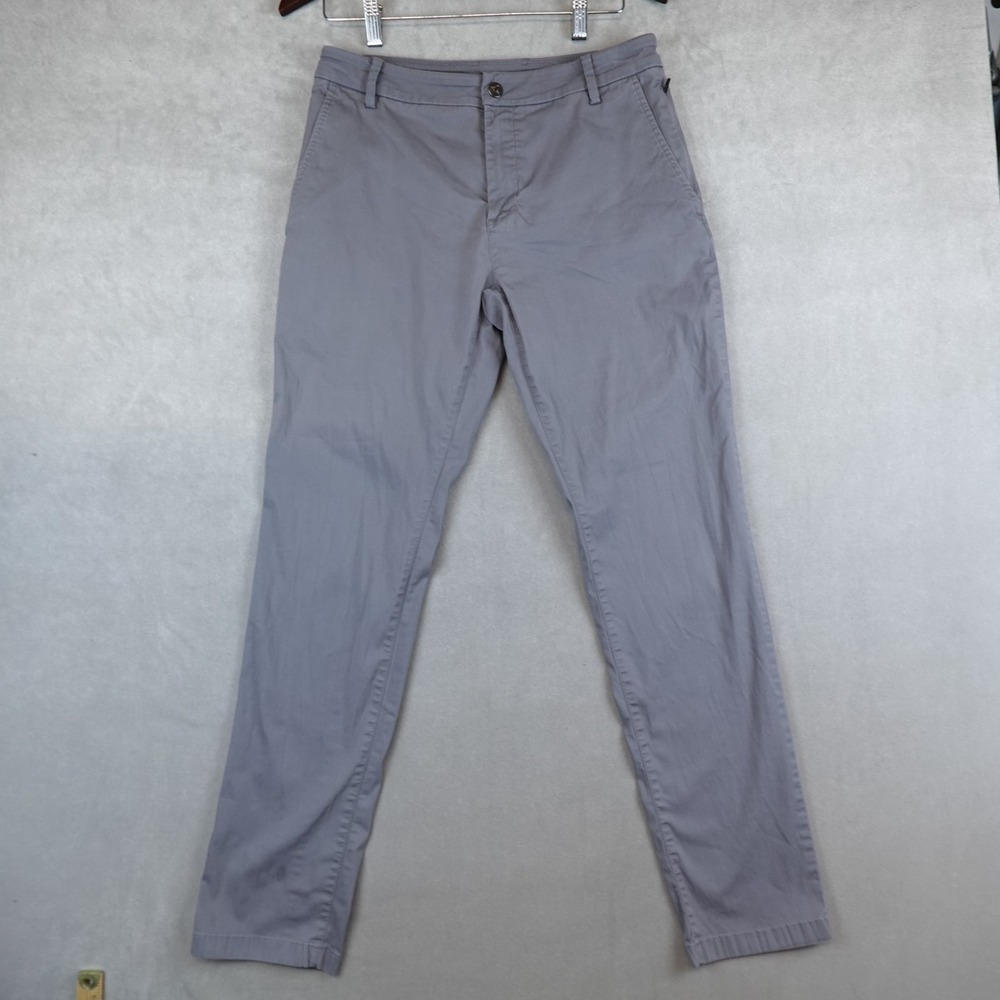 Bird Dogs Pants Men 30x32 Performance Chino Golf Gray Zip Pockets *FLAW